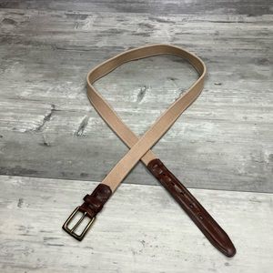 VTG 1980’s Duck Head Tan Canvas & Leather Belt 44